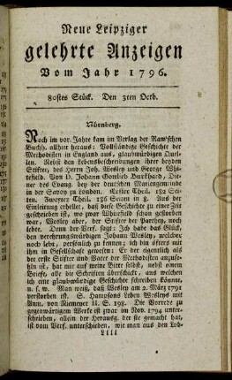 80stes Stück. Den 3ten Octb.