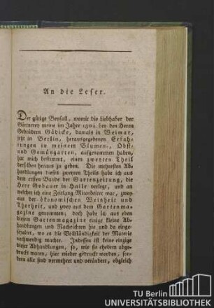 An die Leser.