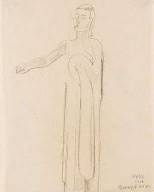 Entwurf zu einer Figur mit ausgestrecktem Arm