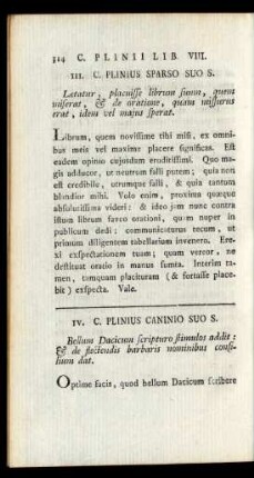 IV. C. Plinius Caninio Suo S.