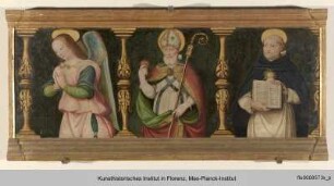 Zwei Heilige und ein Engel (Fragment einer Altarstufe)