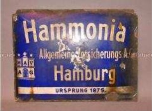 Hinweisschild "Hammonia-Versicherung"