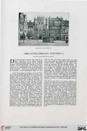 Über künstlerischen Städtebau