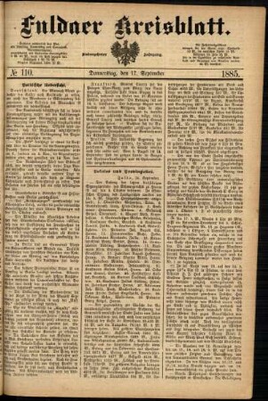Ausgabe vom Donnerstag, den 17. September 1885.