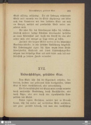 XVII. Undurchsichtiges, getrübtes Glas