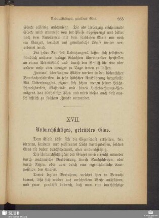 XVII. Undurchsichtiges, getrübtes Glas