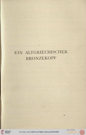 Ein altgriechischer Bronzekopf