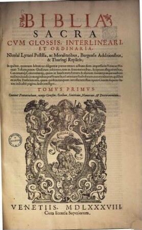 Biblia Sacra, 1