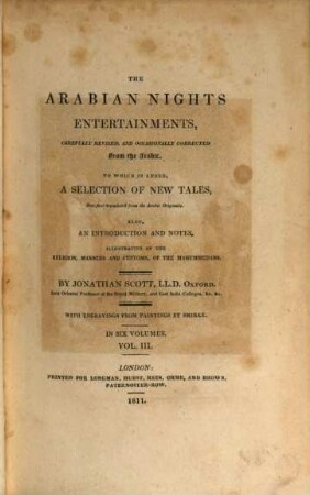 The arabian nights entertainments. 3
