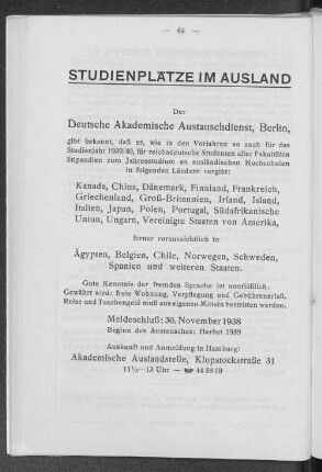 Studienplätze im Ausland