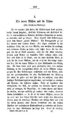 Die innere Mission und die Lehrer : (Ein Conferenz-Vortrag)