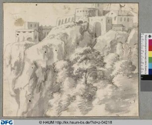 Berglandschaft mit Festung