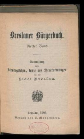 4.1896: Breslauer Bürgerbuch