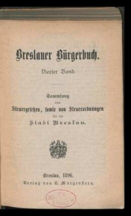 4.1896: Breslauer Bürgerbuch