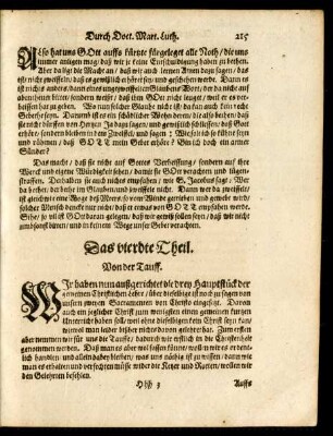 Das vierdte Theil. Von der Tauff