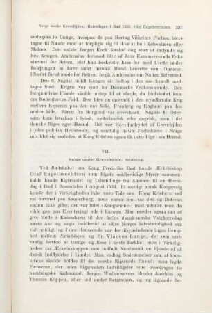 VII. Norge under Grevefejden. Slutning.