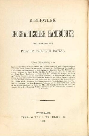 Anthropogeographie, 2. Teil. Die geographische Verbreitung des Menschen