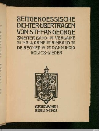 2: Verlaine, Mallarme, Rimbaud, De Regnier, D'Annunzio, Rolicz-Lieder