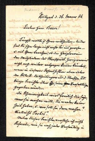 Brief von Ferdinand Krauss an R.v. Koenig