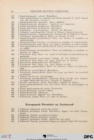 Europeesch Porselein en Aardewerk (Nr. 449-534)