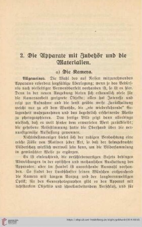 a) Die Kamera