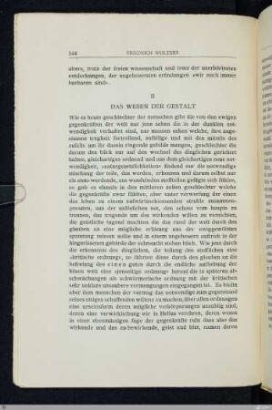 II Das Wesen der Gestalt