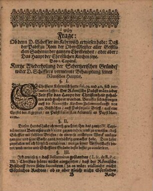 Daß Johann Scheffler durch seine abgeschmackte Abwürtzung sich selbst die Suppen verderbet ...