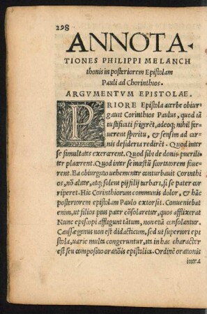 Argumentum Epistolae.
