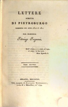 Lettere scritte di Pietroburgo : correndo gli anni 1810 e 1811, 2