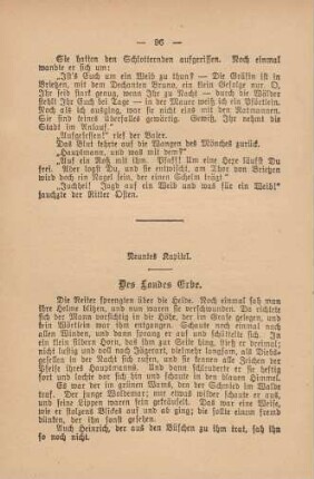 Neuntes Kapitel. Des Landes Erbe