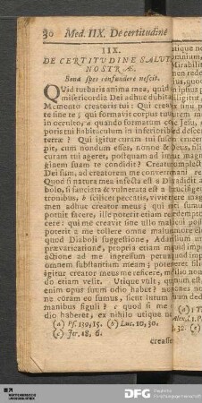 IIX. De Certitudine Salutis Nostræ.