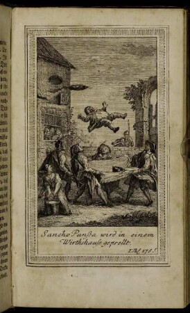 Sancho Panßa wird in einem Wirthshause geprellt.