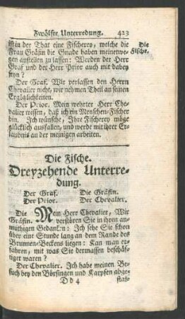 Dreyzehende Unterredung. Die Fische.