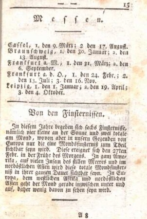 Von den Finsternissen.
