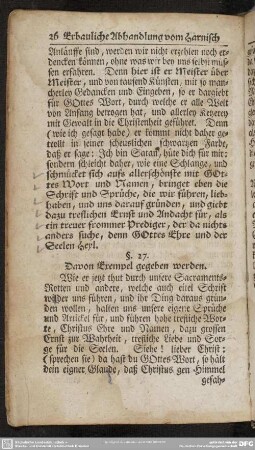 §. 27. Davon Exempel gegeben werden