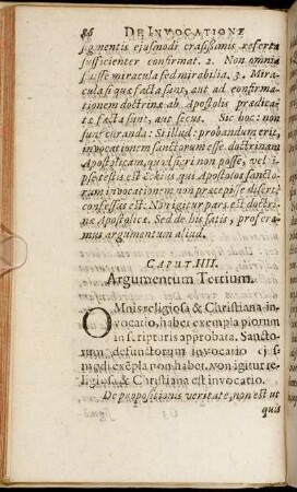 Caput IIII. Argumentum Tertium.