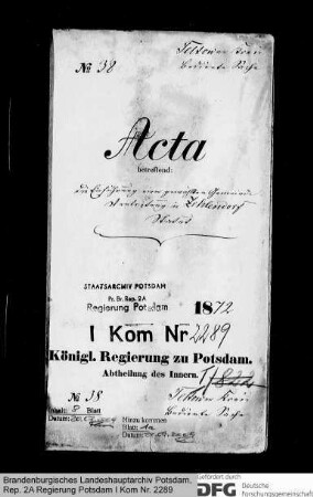 Einführung einer gewählten Gemeindevertretung in Zehlendorf, Kr. Teltow