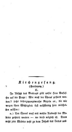 Kirchengesang : (Fortsetzung) ; (Fortsetzung folgt)
