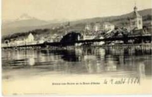 Ansicht von Evian-les-Bains am Genfer See und dem Dent d'Oche