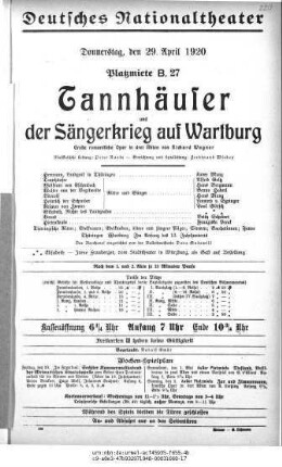 Tannhäuser und Der Sängerkrieg auf Wartburg