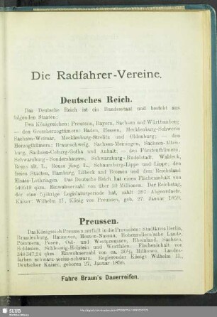 Die Radfahrer-Vereine