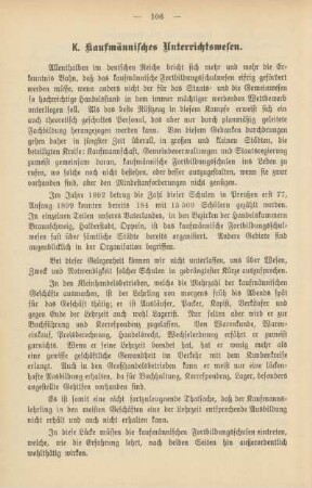 K. Kaufmännisches Unterrichtswesen.