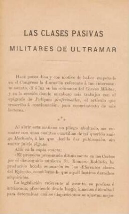 Las clases pasivas militares de ultramar