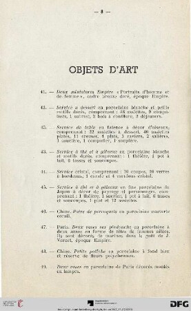 Objets d'Art (Nr. 41-67)