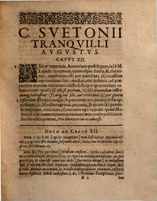 In C. Svetonii Tranqvilli Avgvstvm, Diatribe III.