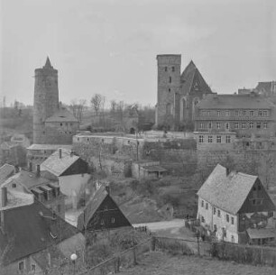 Bautzen : Blick auf Alte Wasserkunst, Mühltor und Michaeliskirche