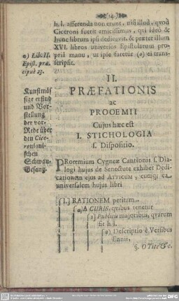 II. Praefationis ac Prooemii