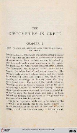 Chapter I: The palace of Knossos and the sea power of Minos