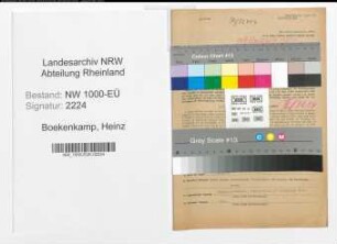 Entnazifizierung Heinz Boekenkamp, geb. 11.12.1905 (Verwaltungsinspektor)