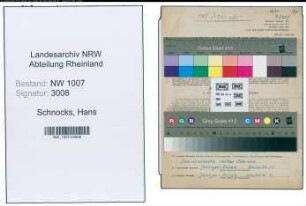 Entnazifizierung Hans Schnocks , geb. 09.09.1916 (Drogeriegehilfe)